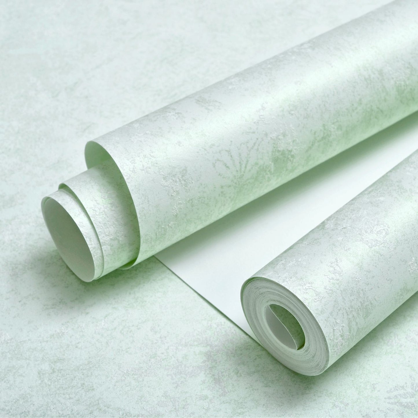Decopine Papier Peint Intissé Voix Douce – Vert Brume Légère – 0,53 x 10 m – Sans Colle