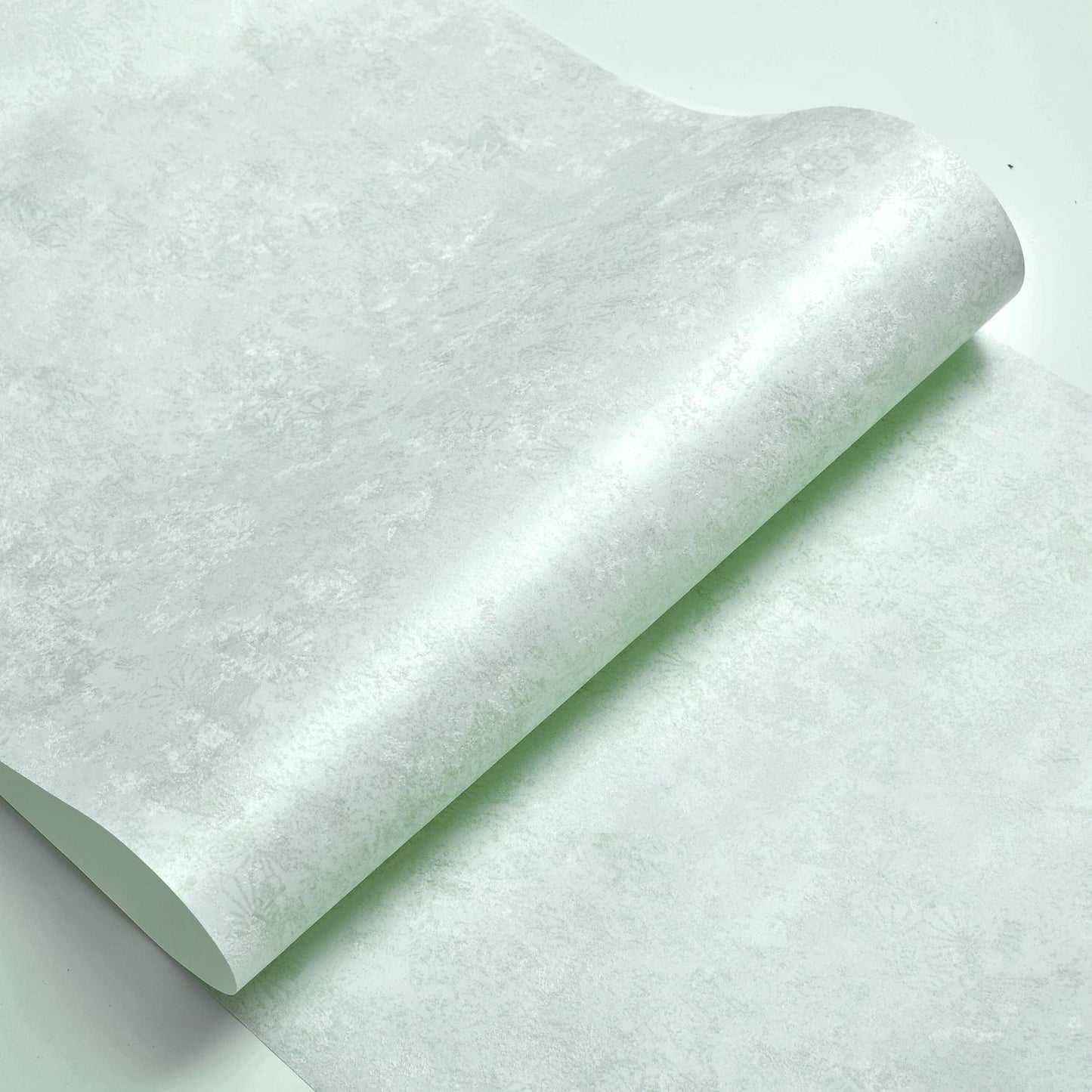 Decopine Papier Peint Intissé Voix Douce – Vert Brume Légère – 0,53 x 10 m – Sans Colle