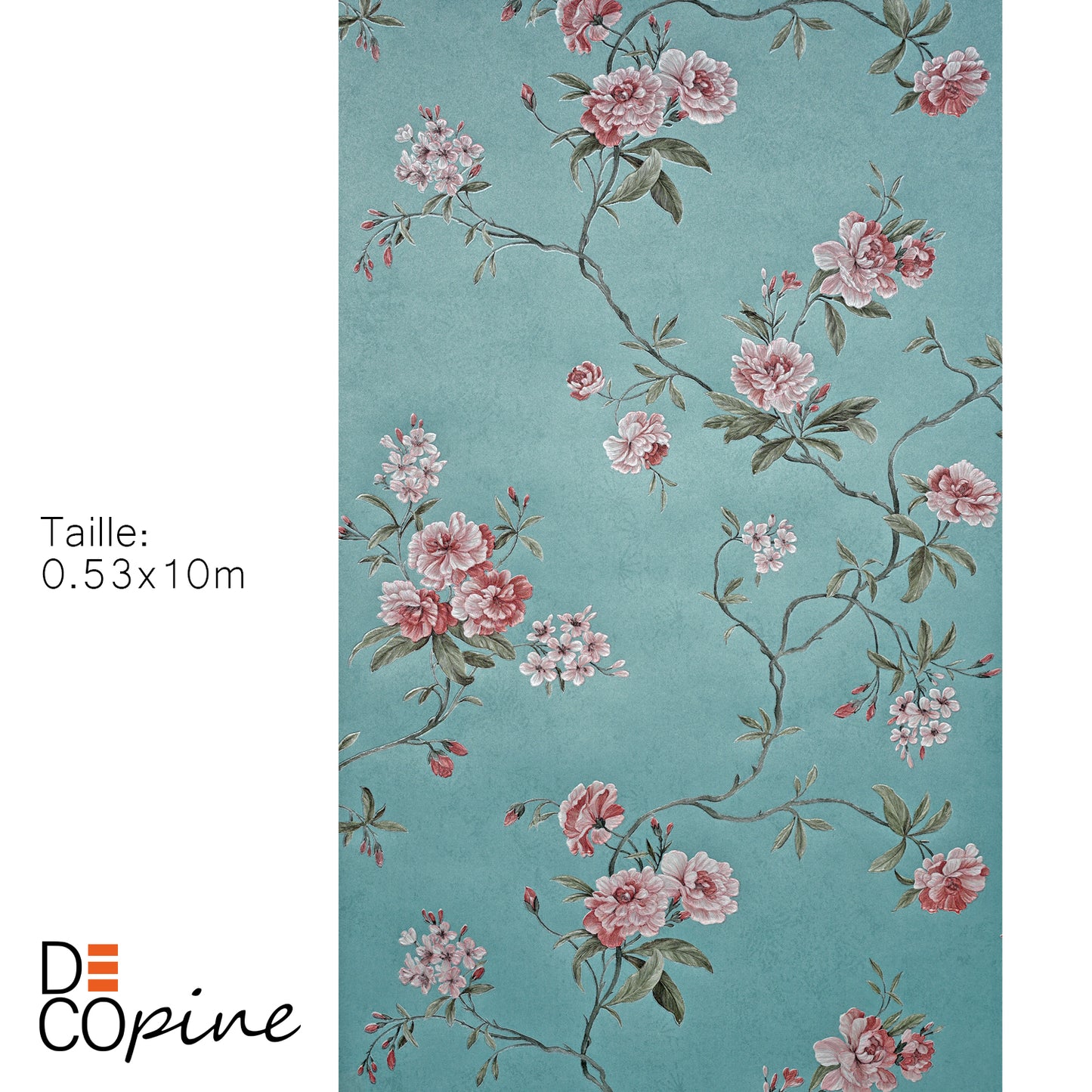 Decopine Papier Peint Intissé Jardin Flottant - Bleu