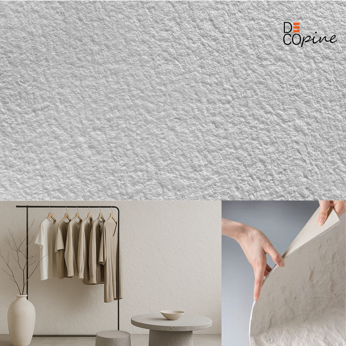 Panneau Mural Souple en Pierre Naturelle – Blanc Lin – 60×120 cm – Lot de 4 – B01PW02