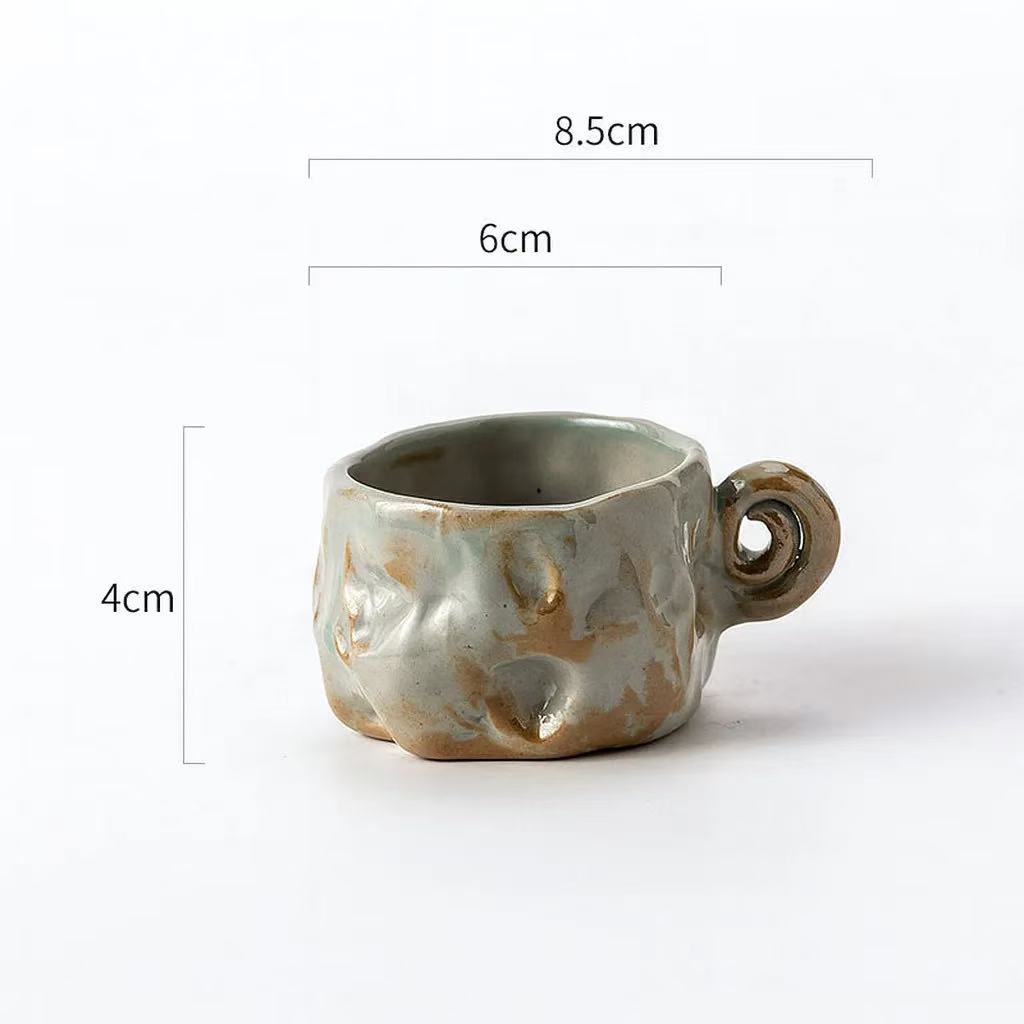 Handmade Wabi-Sabi Espresso Cup – Grey Ceramic – 50ml | Decopine