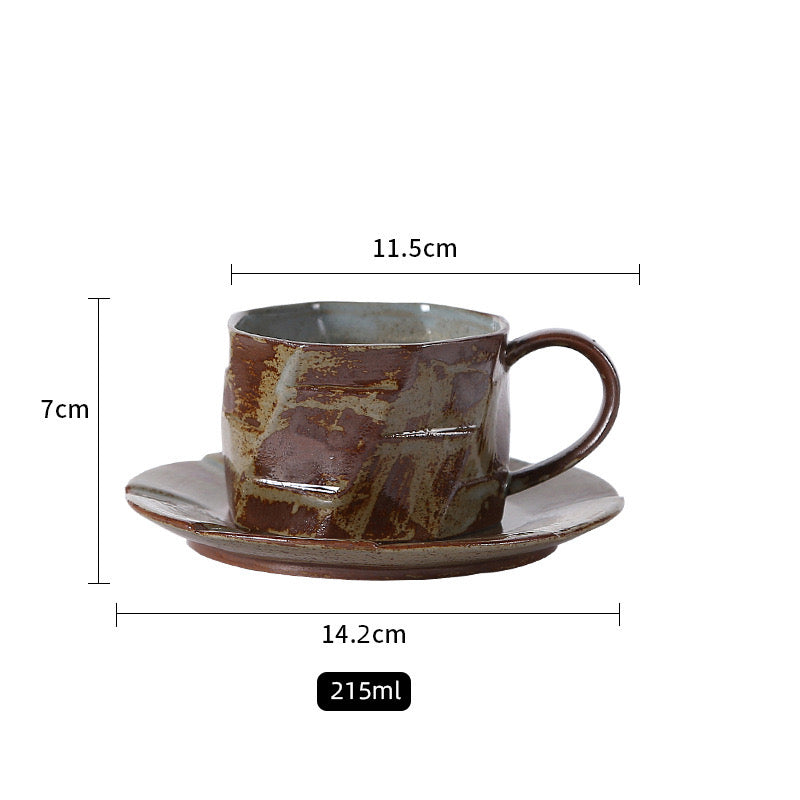 Tasse à café en céramique marron – Fait main – 215 ml