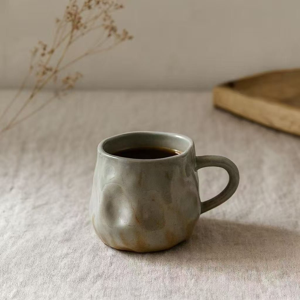Tasse à espresso en céramique grise  – Fait main – 90 ml
