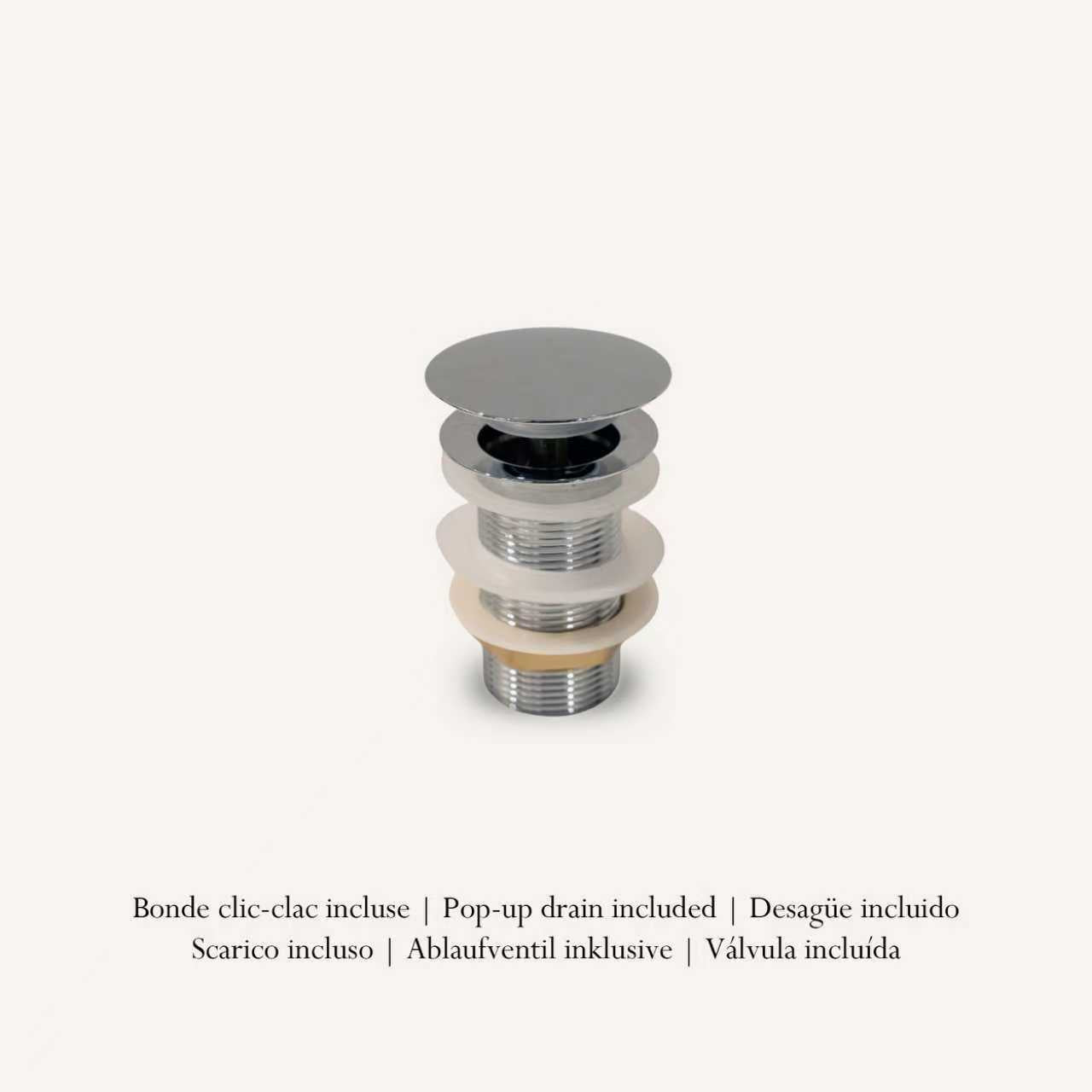 Vasque à Poser Carrée Arrondie Beige Marbre Nuancé RIVÉO – 395 × 395 mm – Avec Bonde