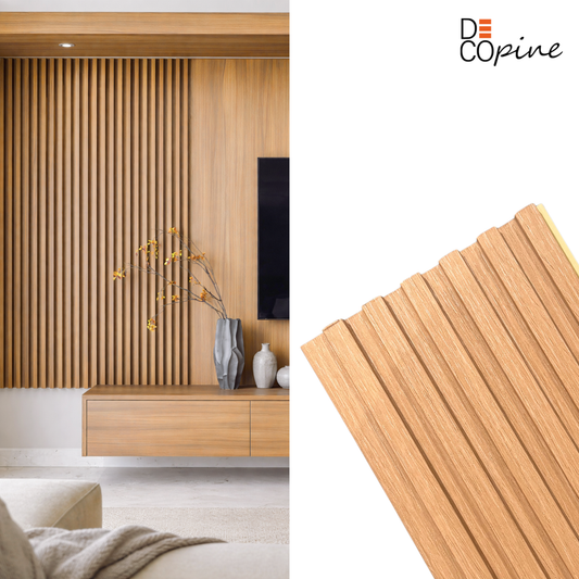 Panneaux décoratifs à lames effet bois clair – Système à rainures – Usage intérieur – 140 cm (Lot de 2)