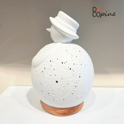 Diffuseur d’Huiles Essentielles en Céramique – Bonhomme de Neige