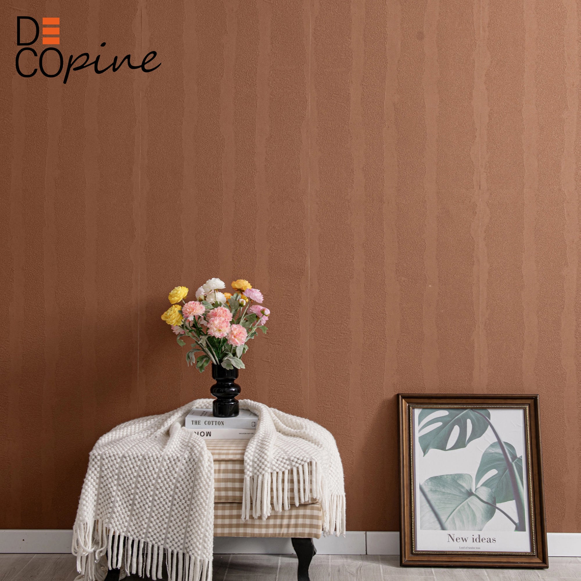 3D Self-Adhesive Wallpaper – Textured Relief – Terracotta – 60×280 cm
