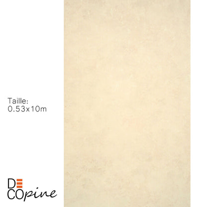Decopine Papier Peint Intissé Brume Minérale – Beige Sablé – 0,53 x 10 m – Sans Colle