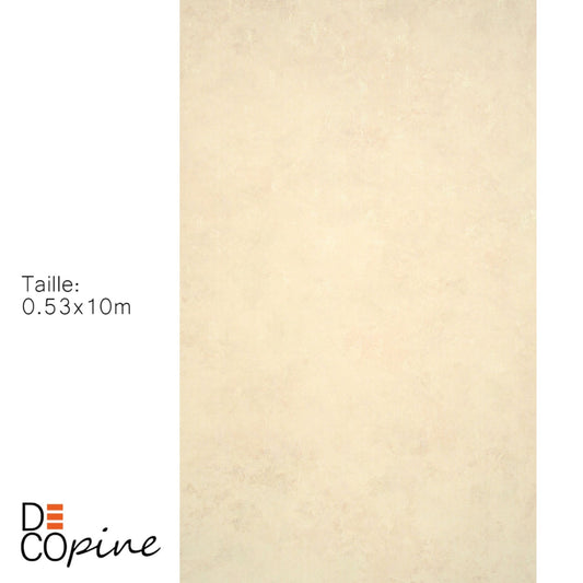 Decopine Papier Peint Intissé Brume Minérale – Beige Sablé – 0,53 x 10 m – Sans Colle
