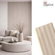 Panneaux décoratifs à lames demi-cylindriques – Composite fibres de bambou – Gris – 140 cm (Lot de 2)