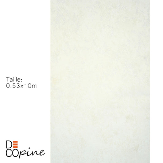 Decopine Papier Peint Intissé Voix Douce – Blanc Nuancé – 0,53 x 10m – Style Épuré et Lumineux