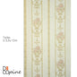 Decopine Papier Peint Intissé Ruban Royal – Rayures Dorées & Fleurs Classiques – Beige Doux – 0,53 x 10m – Sans Colle