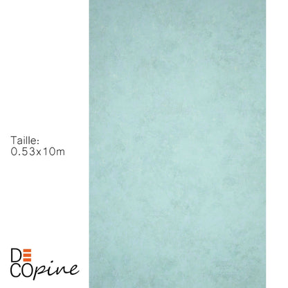 Decopine Papier Peint Intissé Brume Minérale – Vert Aigue-Marine Doux – 0,53 x 10m – Sans Colle