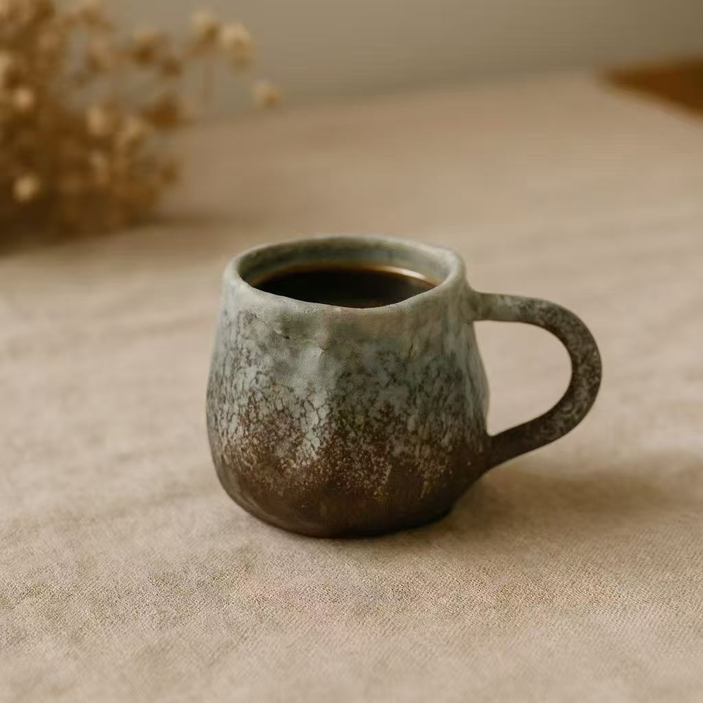 Tasse à espresso en céramique bleue – Fait main – 90 ml