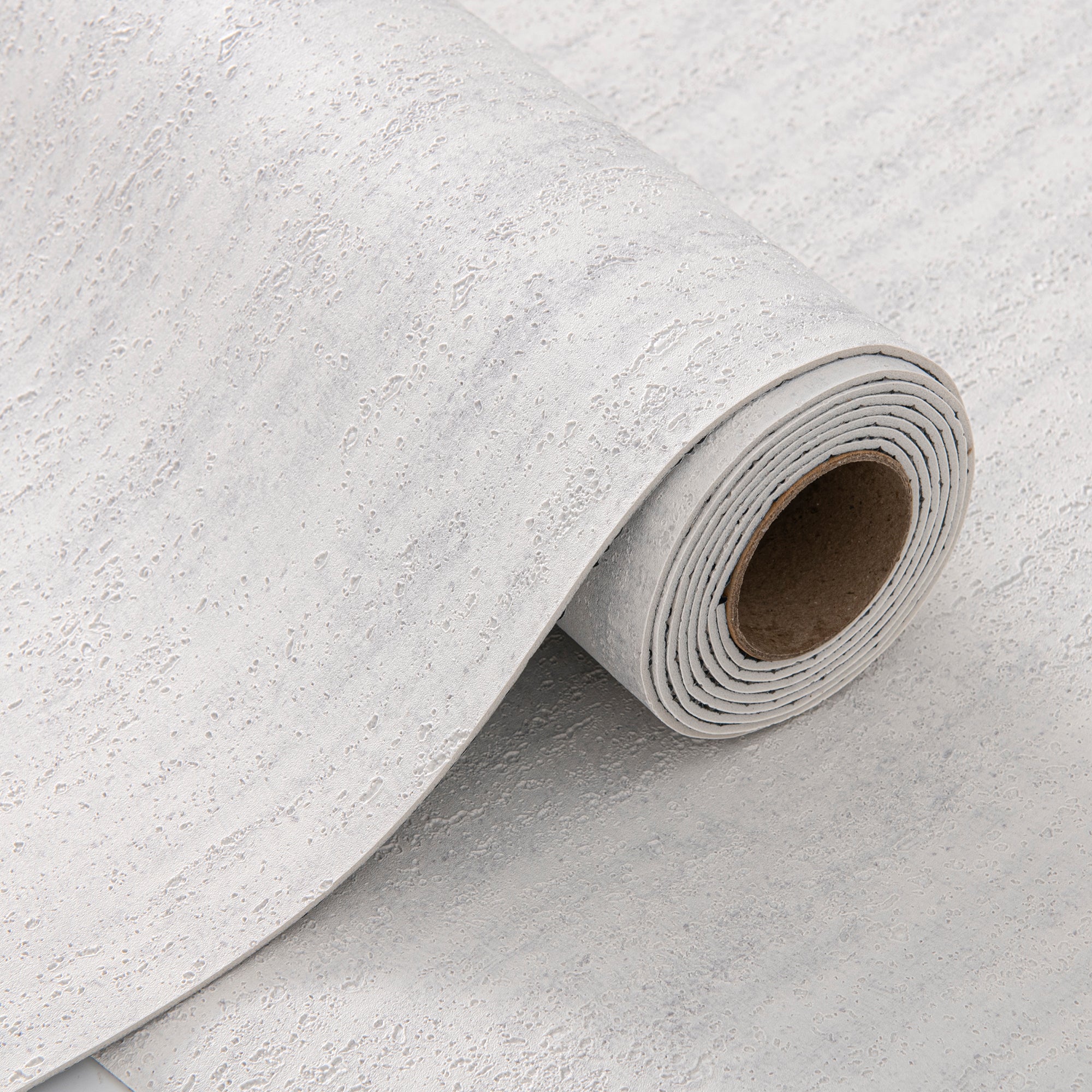 Papier Peint Auto-adhésif Effet Travertin – Gris Clair – 60×280 cm