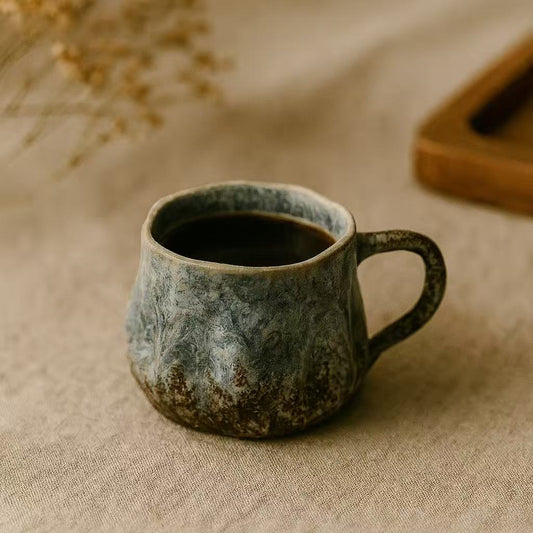 Tasse à espresso en céramique bleue  – Fait main – 100 ml