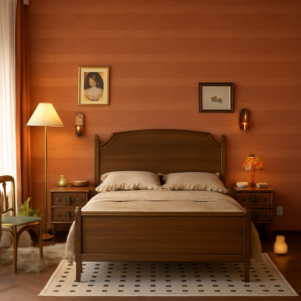 3D Self-Adhesive Wallpaper – Textured Relief – Terracotta – 60×280 cm