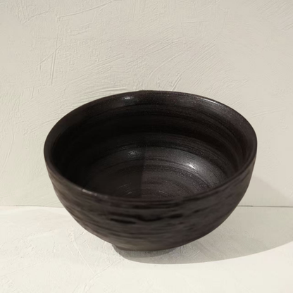 Bol en céramique artisanale noir nuancé effet encre – Ø13,5 cm | Decopine