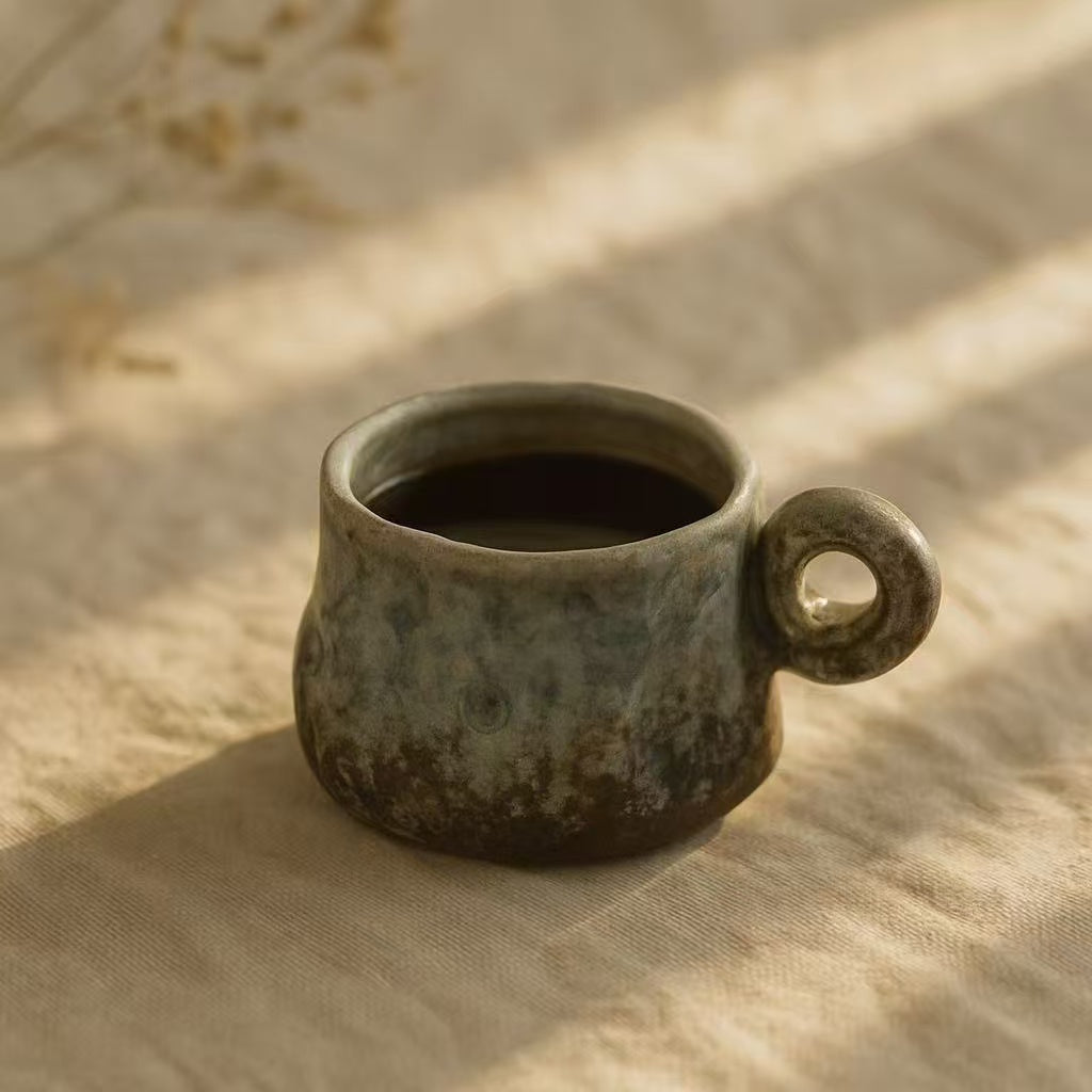 Tasse à espresso en céramique bleue  – Fait main – 90 ml