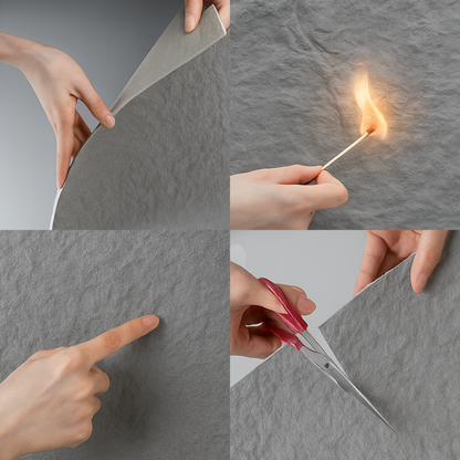 Panneau Mural Souple en Pierre Naturelle – Beige Gris Clair – 60×120 cm – Lot de 4 – Decopine - B01PB03