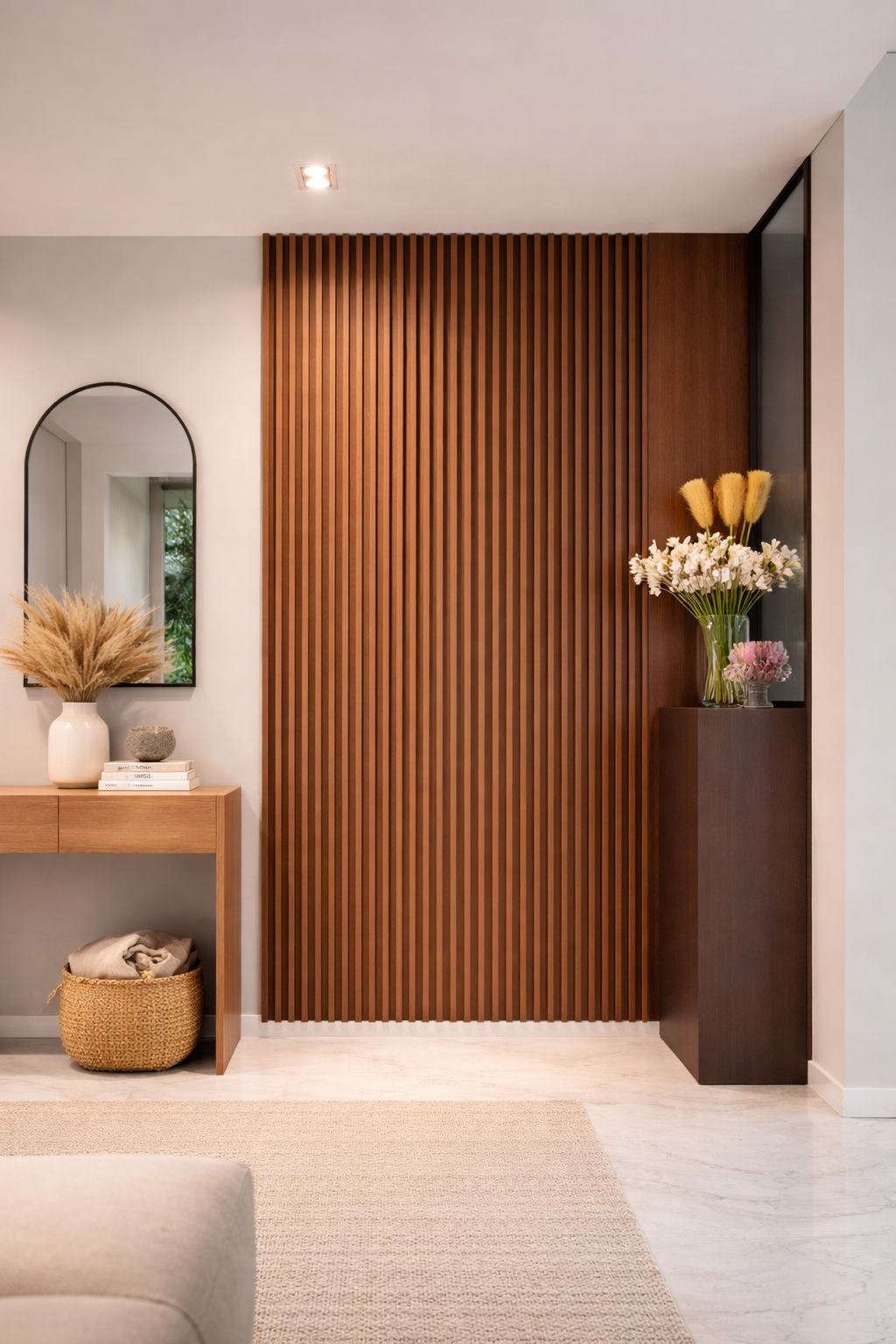 Panneaux décoratifs à lames effet bois foncé – Système à rainures – Usage intérieur – 140 cm (Lot de 2)