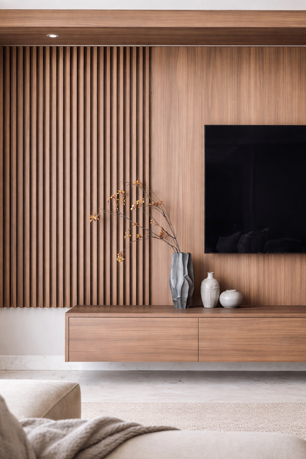 Panneaux décoratifs à lames effet bois clair – Système à rainures – Usage intérieur – 140 cm (Lot de 2)