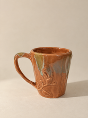 Mug artisanal en céramique terracotta à glaçure nuancée – 275 ml