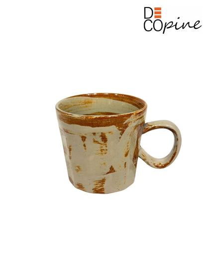 Tasse à café en céramique artisanale – Style Wabi-sabi – 170 ml – Couleur beige – DECOPINE