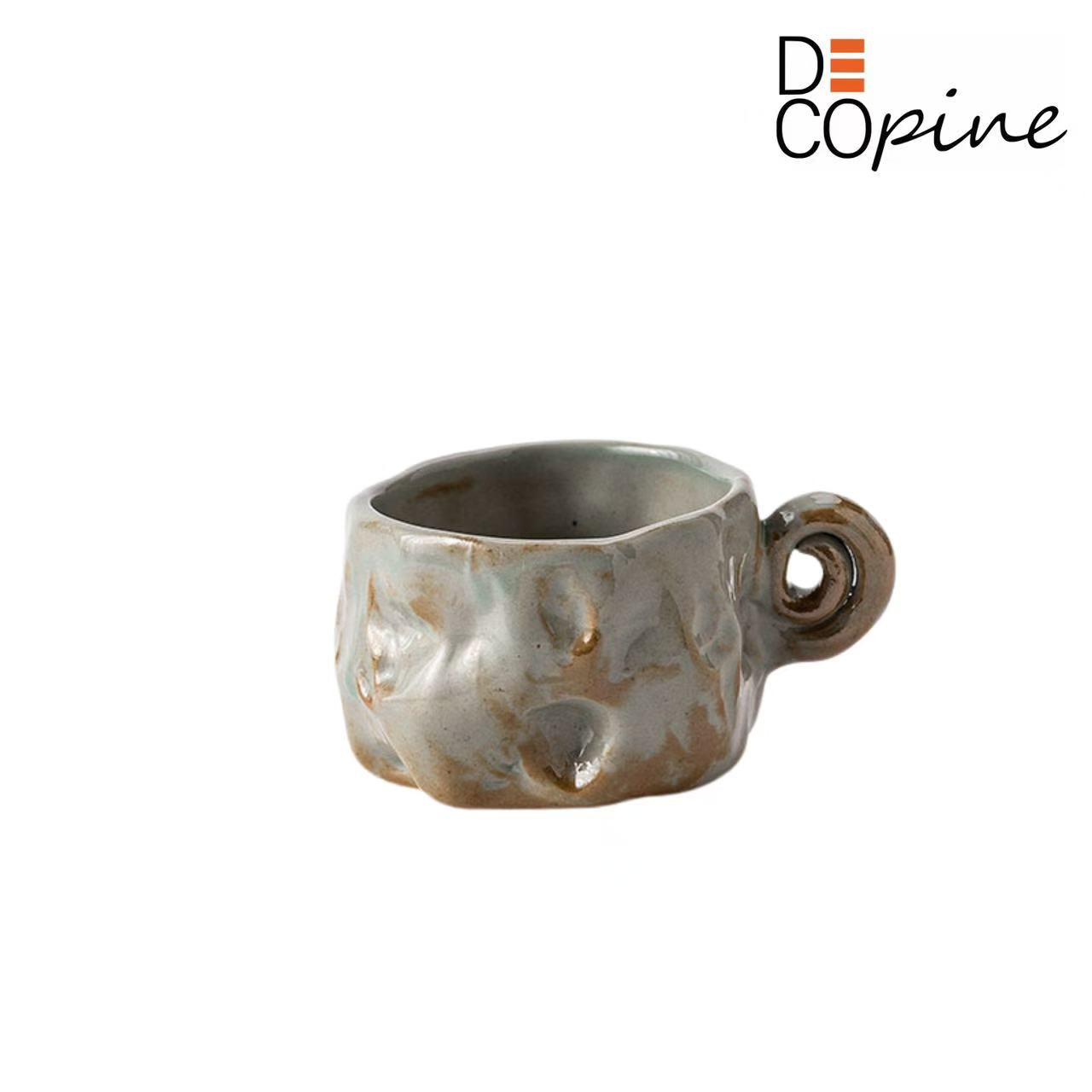 Tasse à espresso en céramique grise  – Fait main – 50 ml