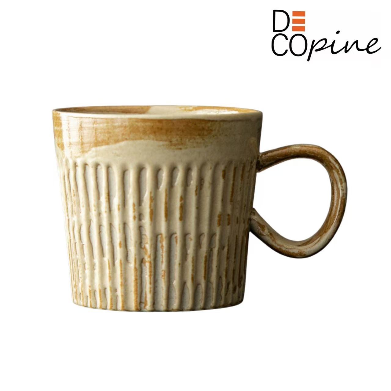 Tasse à Café en Céramique Artisanale – Style Wabi-Sabi – 170 ml – Beige – DECOPINE