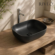 RIVÉO Square Rounded Countertop Basin – 455 × 325 mm – With Waste