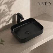 Vasque à Poser Carrée Arrondie RIVÉO – 500 × 400 mm – Avec Bonde