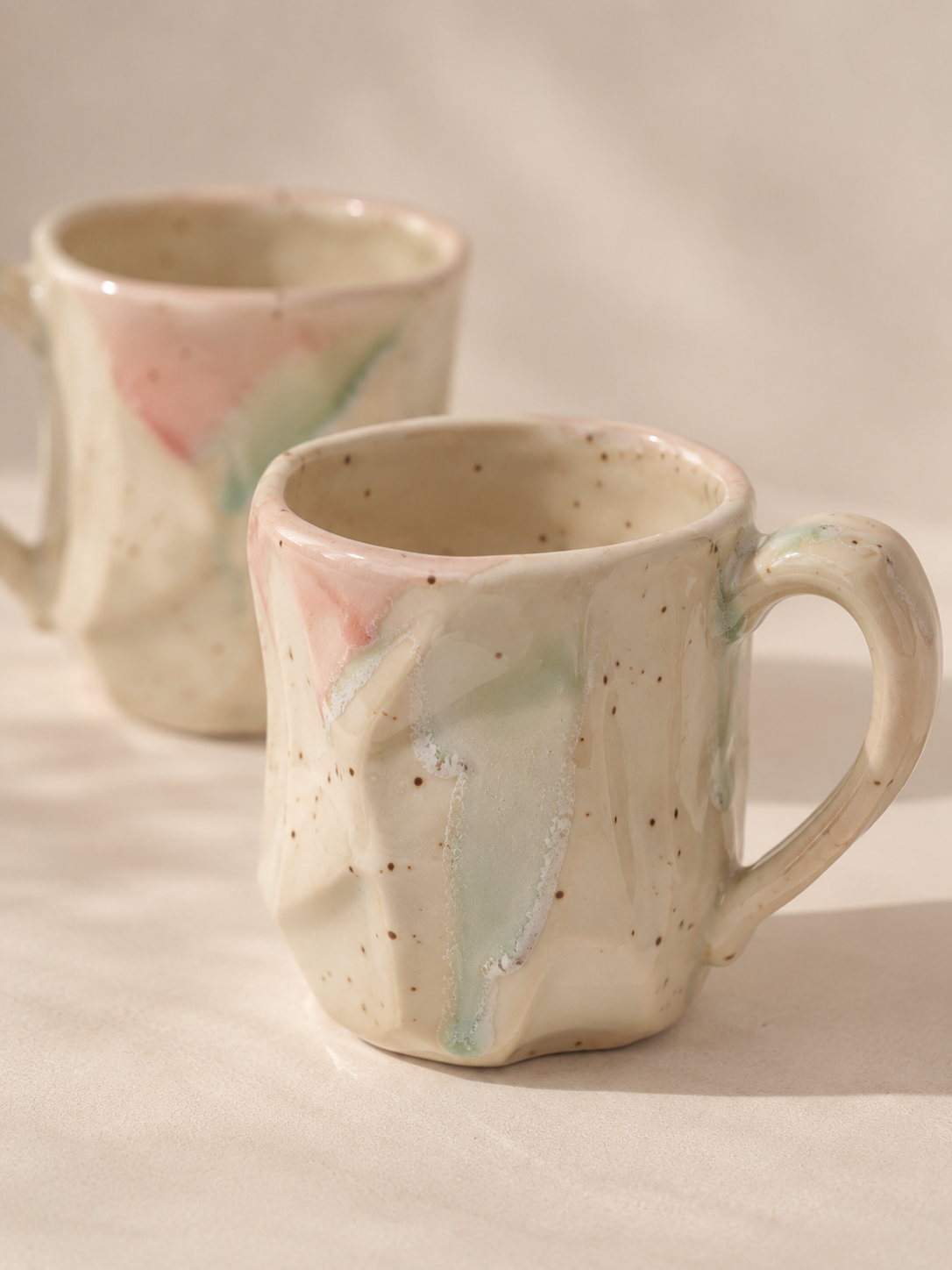 Ceramic Coffee Mug – Gradient White – Handmade – 300 ml