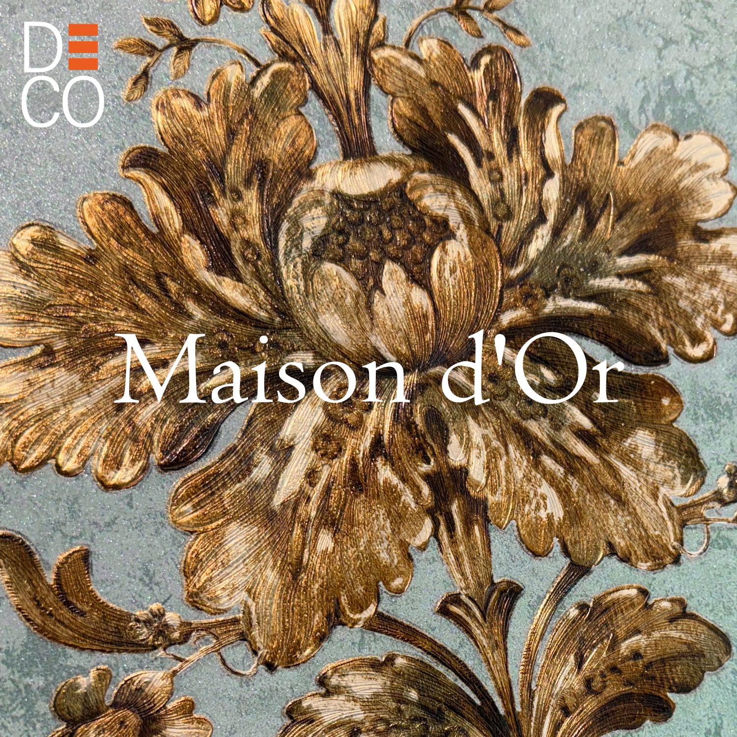 Maison d'Or Vliestapete – 3D Blumendekor Blaugrün – 0,53 x 10m – Ohne Kleber