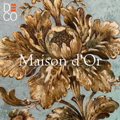 Papier Peint Intissé Maison d’Or – Décor Floral 3D Bleu Vert – 0,53 x 10m – Sans Colle