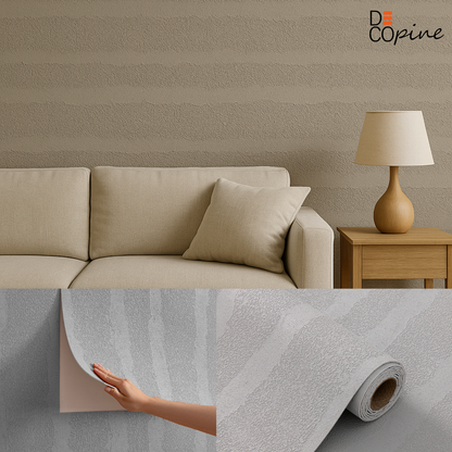 Papier Peint Auto-adhésif 3D – Texture Relief – Gris – 60×280 cm