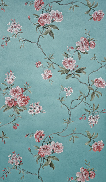 Decopine Papier Peint Intissé Jardin Flottant - Bleu