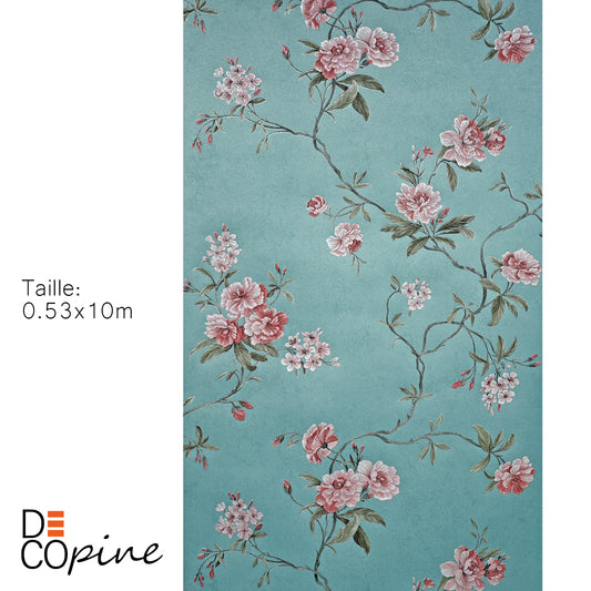Decopine Papier Peint Intissé Jardin Flottant - Bleu