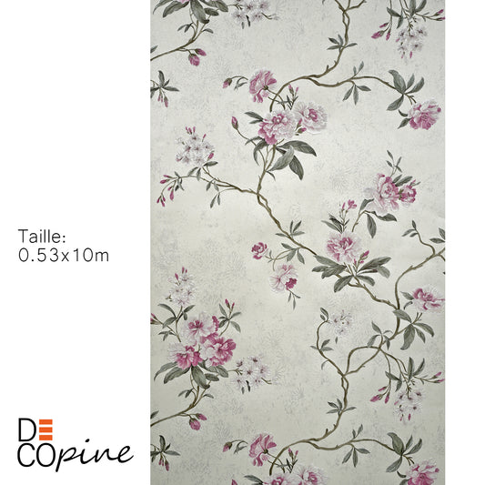 Decopine Papier Peint Intissé Jardin Flottant - Blanc