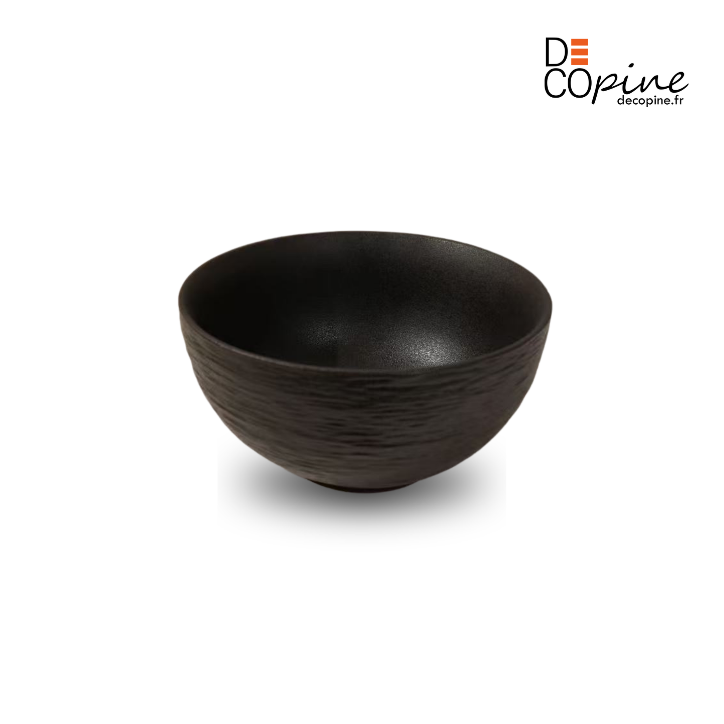 Bol en céramique artisanale noir nuancé effet encre – Ø13,5 cm | Decopine