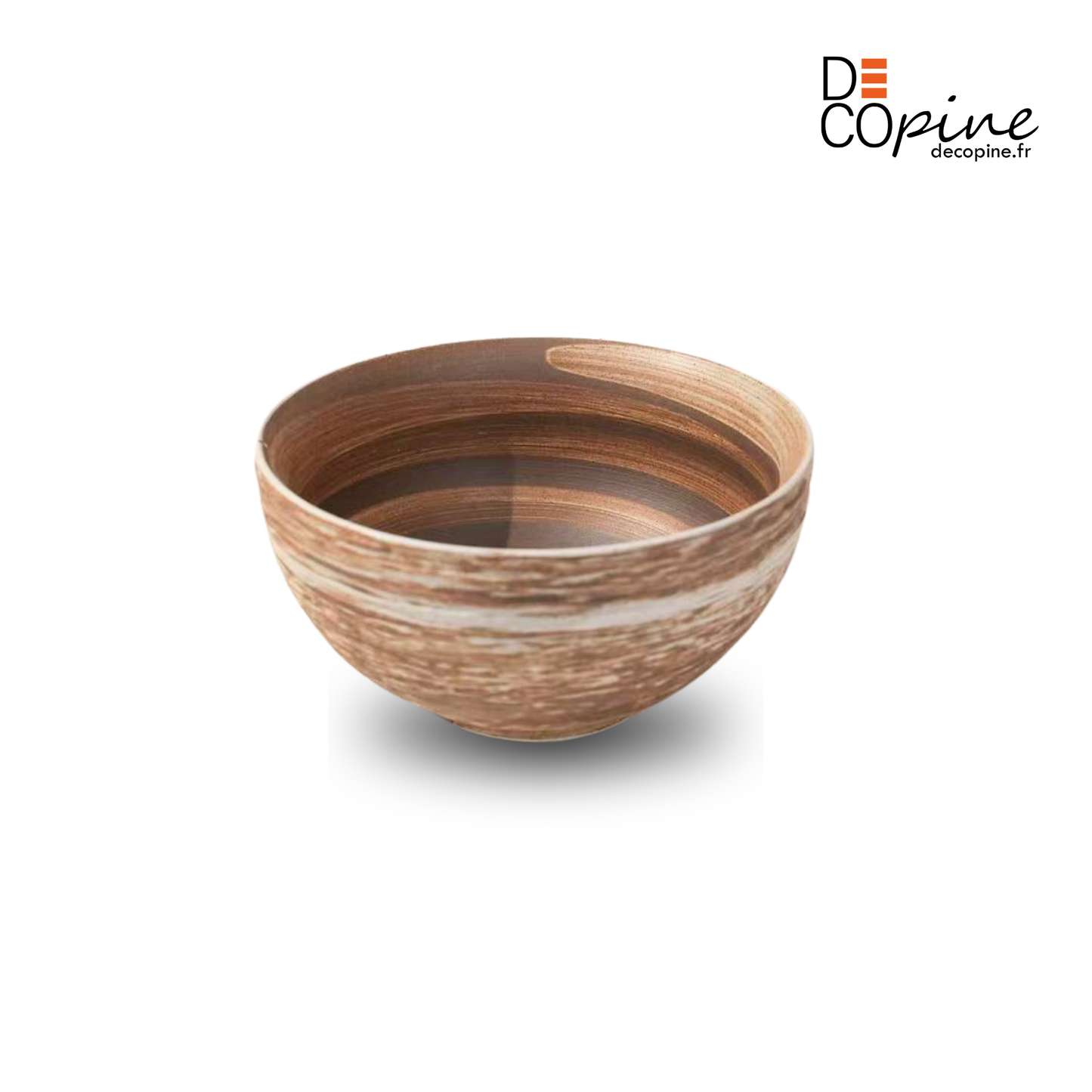 Bol en céramique artisanale noir nuancé effet encre – Ø20 cm | Decopine