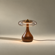 Eloise Ash Wood & Grey Smoked Glass Table Lamp – ELOISE01 – Decopine (Available for pre-order)
