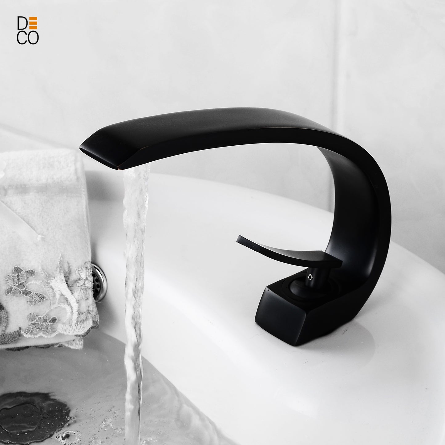 Decopine Mitigeur de lavabo moderne - Noir