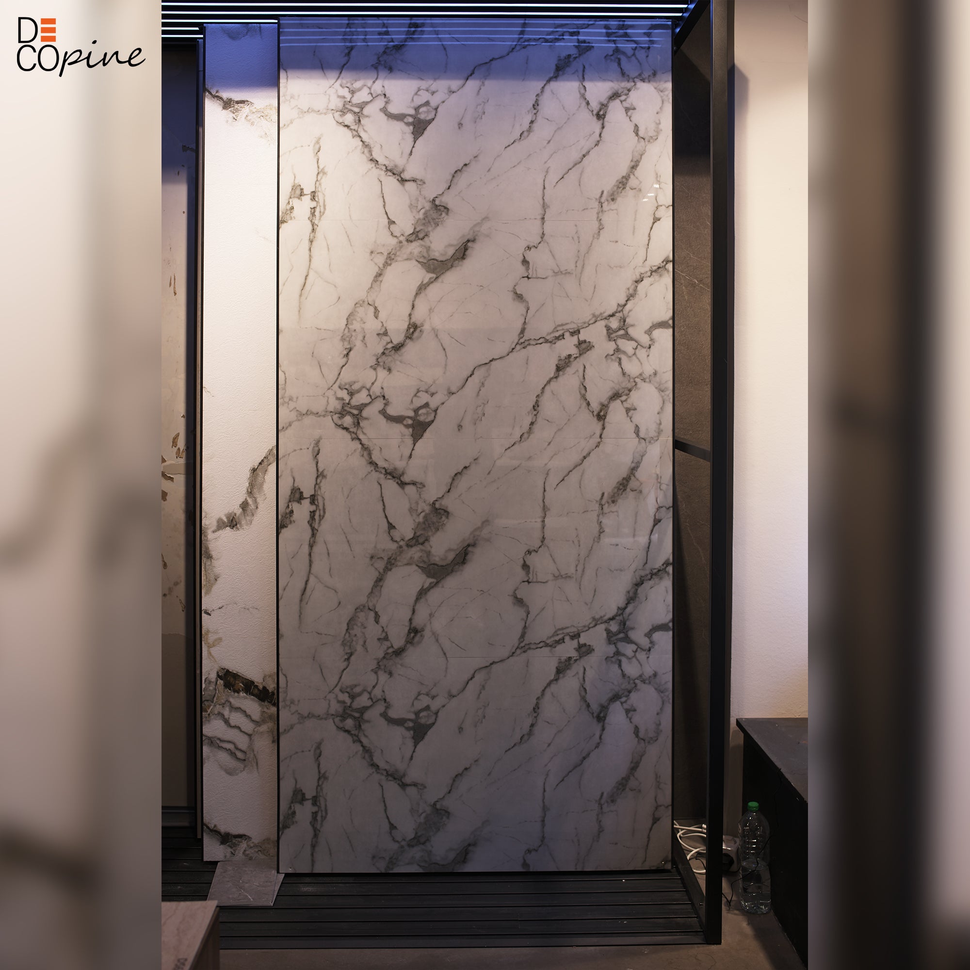 Panneau mural décoratif effet marbre gris blanc brillant – 120×65 cm (Lot de 4, 3,12 m²) - REF: A01MW01