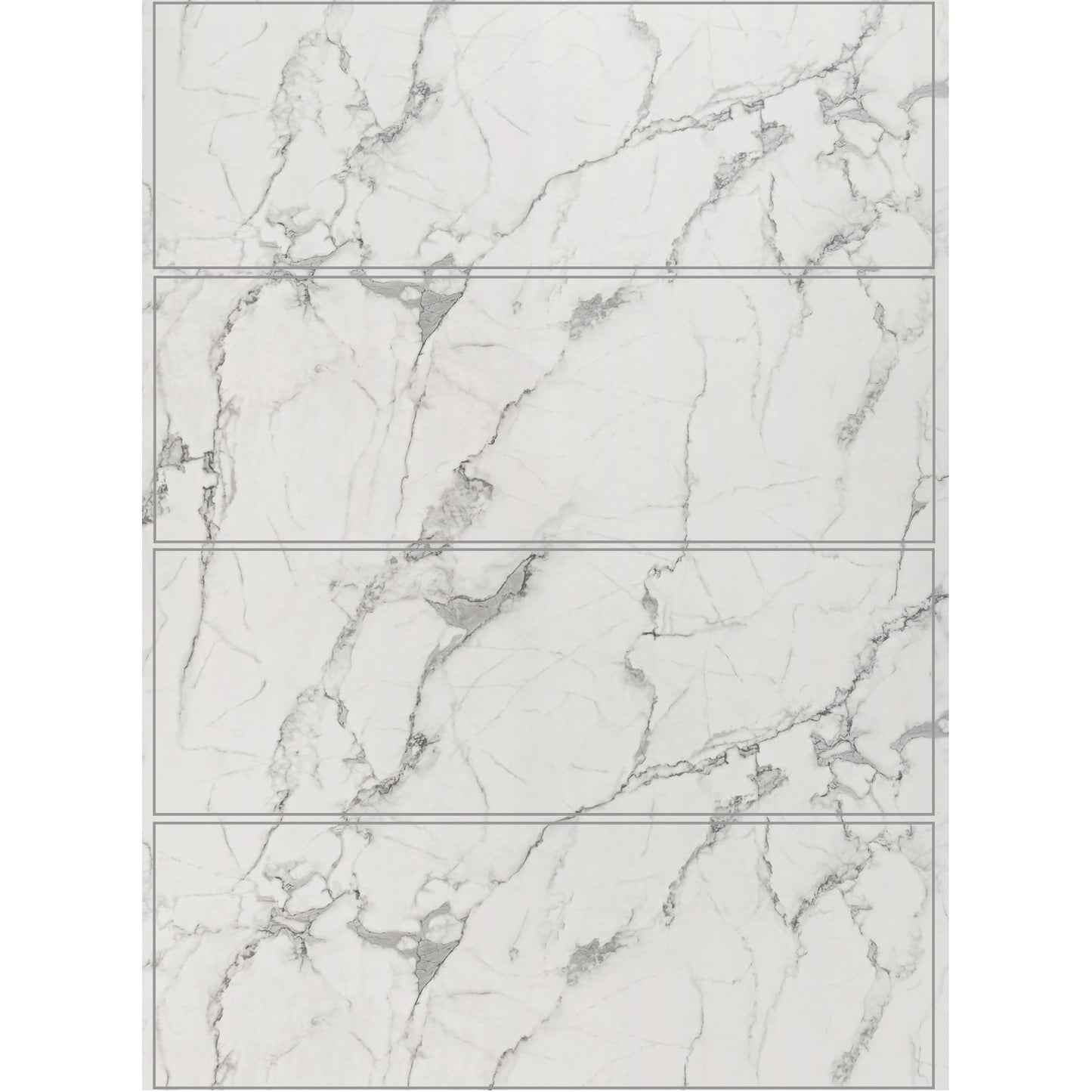 Panneau mural décoratif effet marbre blanc brillant – 65×120 cm (Lot de 4, 3,12 m²)