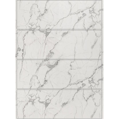 Panneau mural décoratif effet marbre blanc brillant – 65×120 cm (Lot de 4, 3,12 m²)