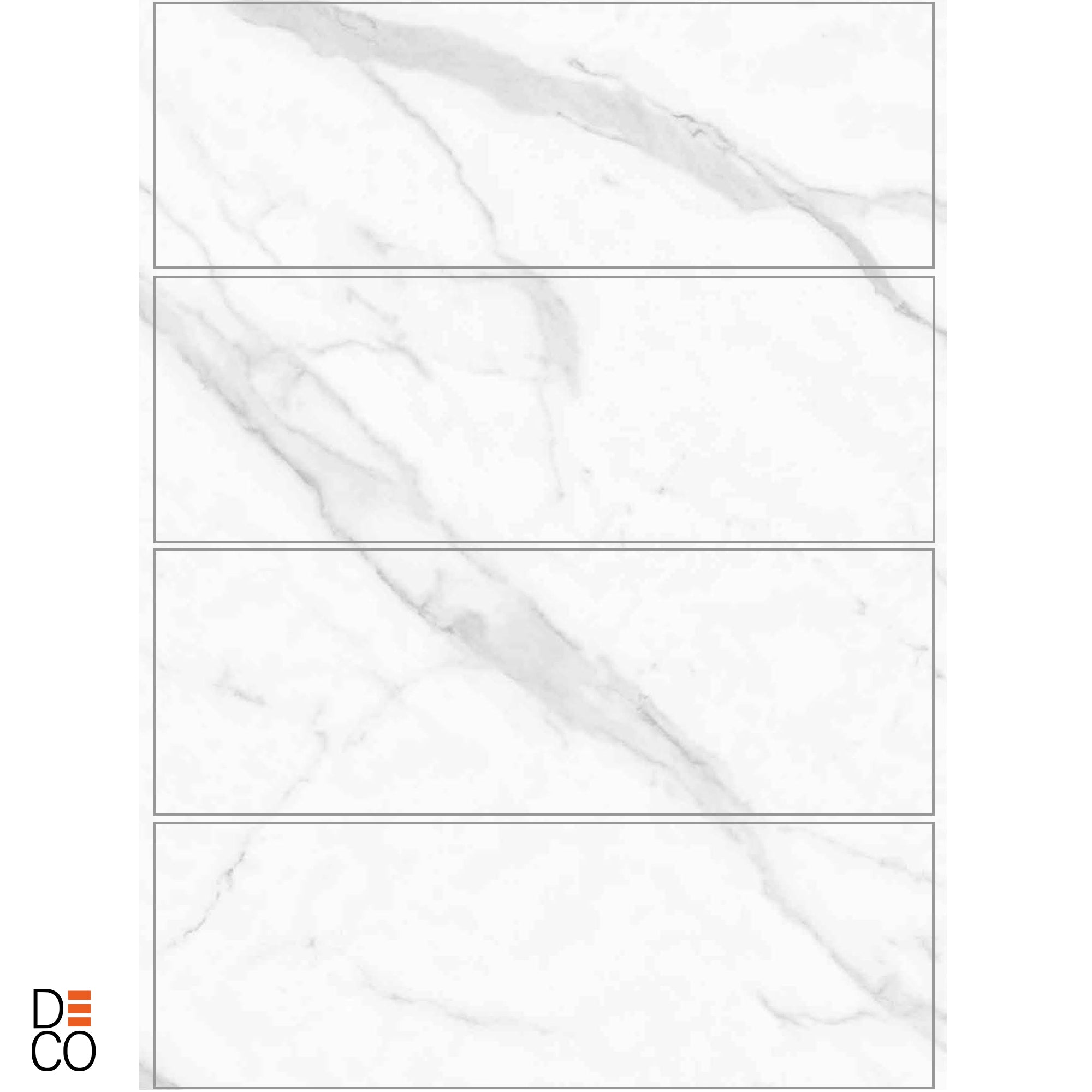 Panneau mural décoratif effet marbre blanc mat – 65×120 cm (Lot de 4, 3,12 m²) - REF: A03MW03
