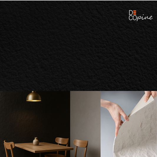 Panneau Mural Souple en Pierre Naturelle – Noir Minéral – 60×120 cm – Lot de 4 – Decopine - B01PB04