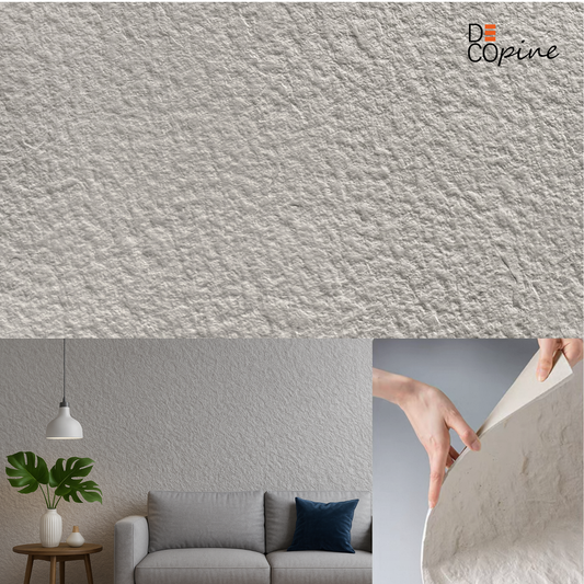 Panneau Mural Souple en Pierre Naturelle – Beige Gris Clair – 60×120 cm – Lot de 4 – Decopine - B01PB03