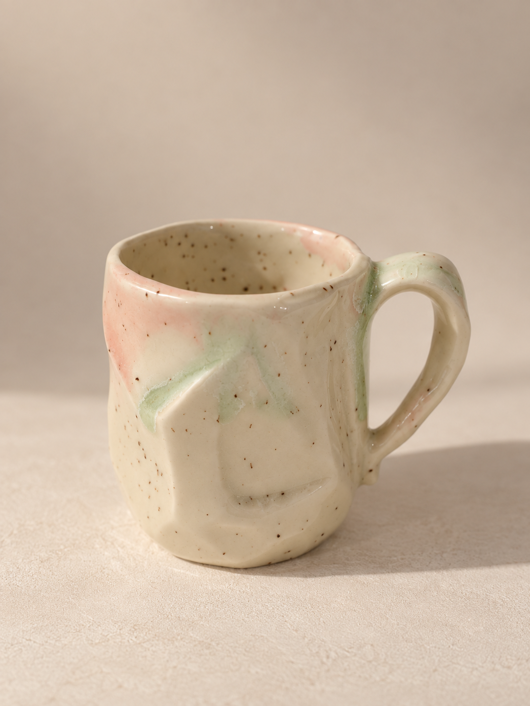 Ceramic Coffee Mug – Gradient White – Handmade – 300 ml
